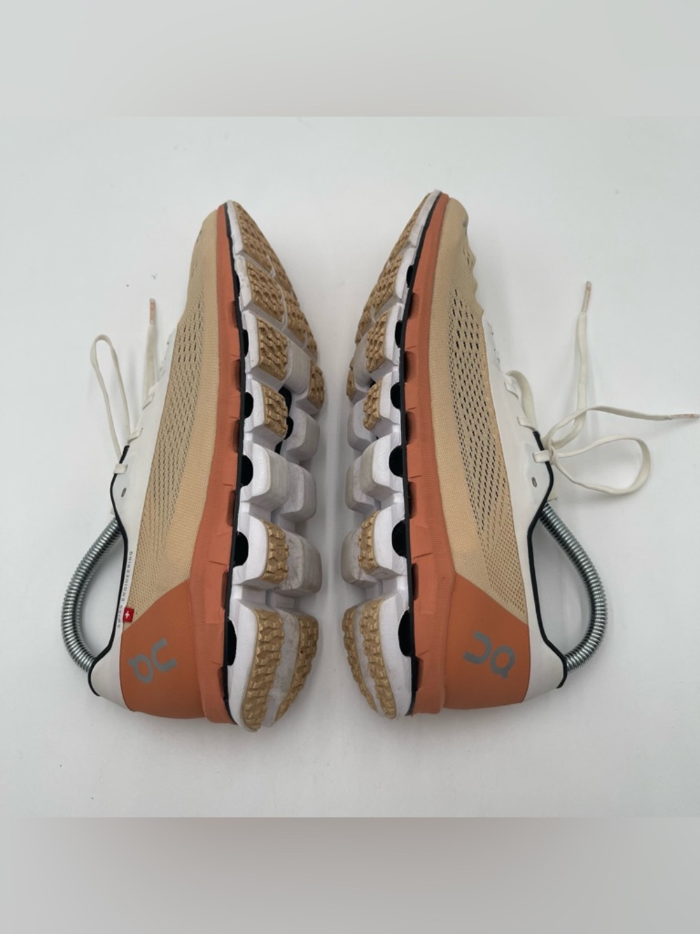 On Cloudboom Women’s Running Shoes Savanna White Low Top Swiss Size 9.5 Sneakers - Picture 10 of 16